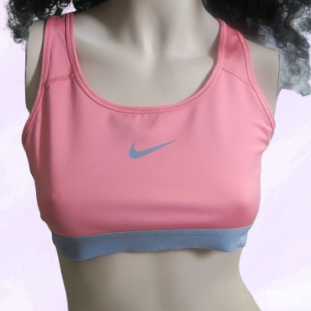 NIKE style 589420-601 pro sports bra dri-fit dry fit in pink and gray size large - Picture 5 of 6